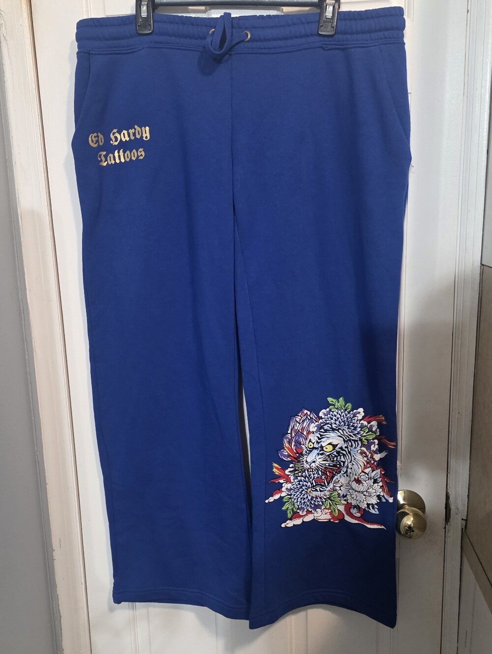 Vingtage Y2K Ed Hardy Womens Tiger Lotus Sweatpants